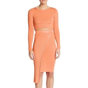 Ronny Kobo Coral/Orange Skirt Set Size S/M